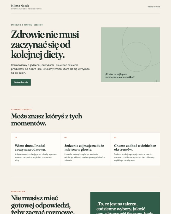 Podgląd strony internetowej dietetyczki